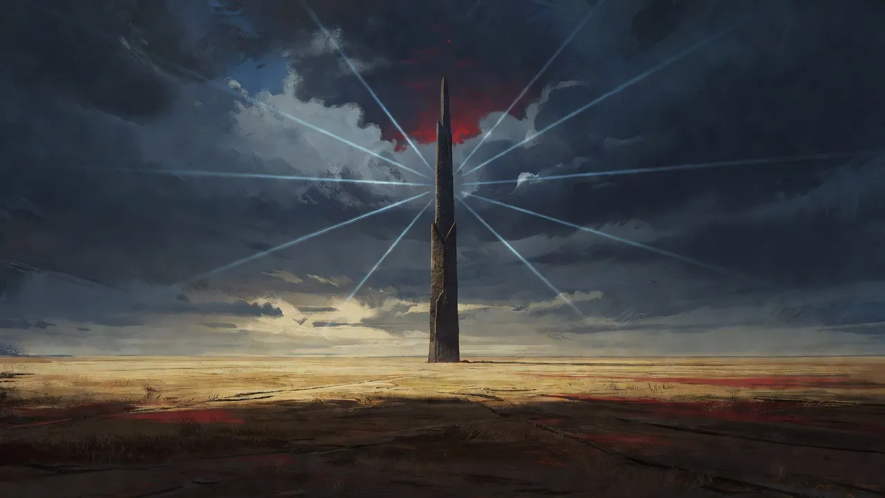 Painted frame: Six beams and a spire
