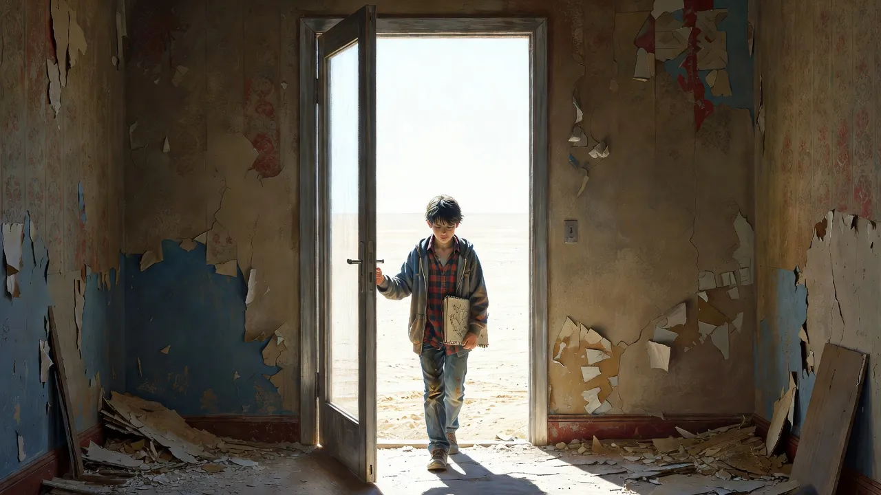 Painted frame: A door onto a desert