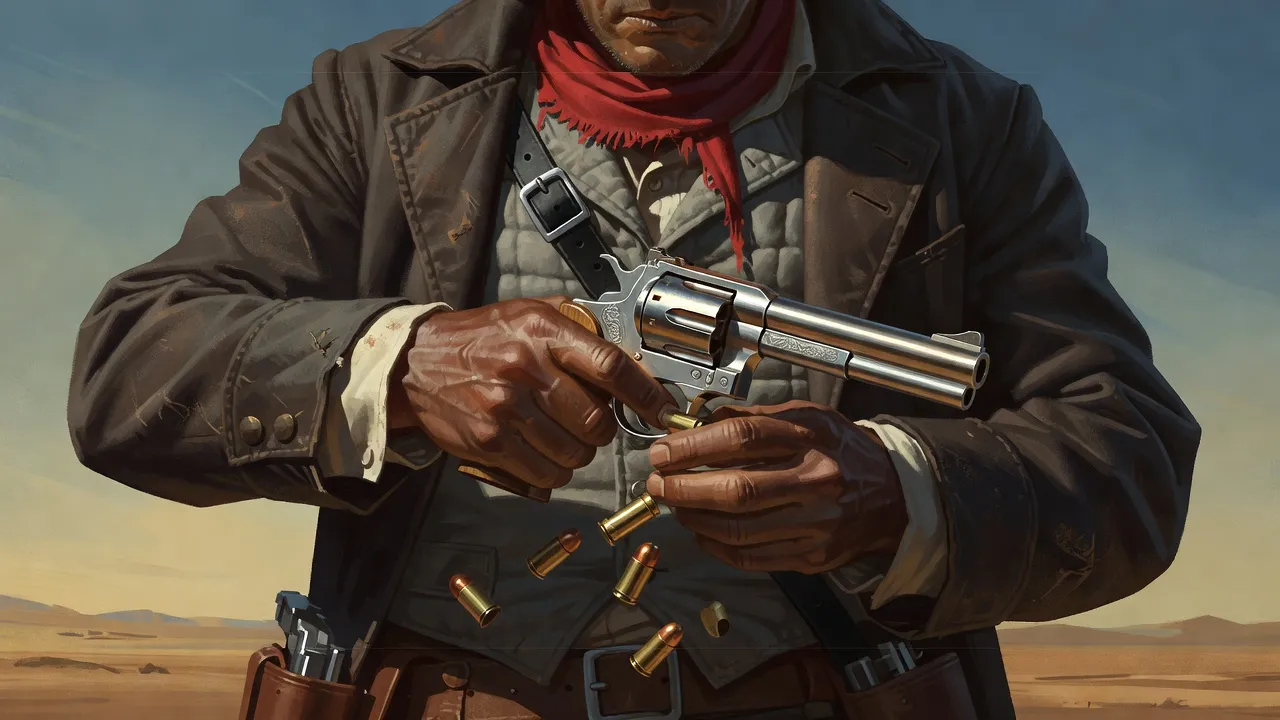 Painted frame: Ten fingers, two guns