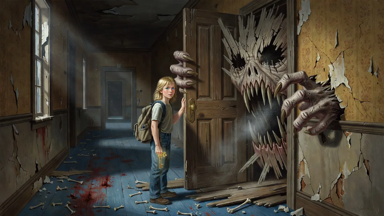 Painted frame: The house is the keeper