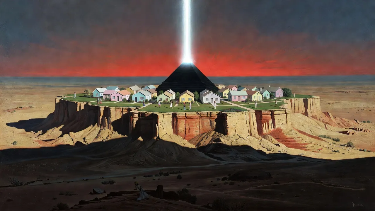 Painted frame: A pyramid on a mesa
